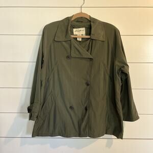 Eddie Bauer Rain Jacket Women’s Hunter Green Lightweight Size Petite Medium